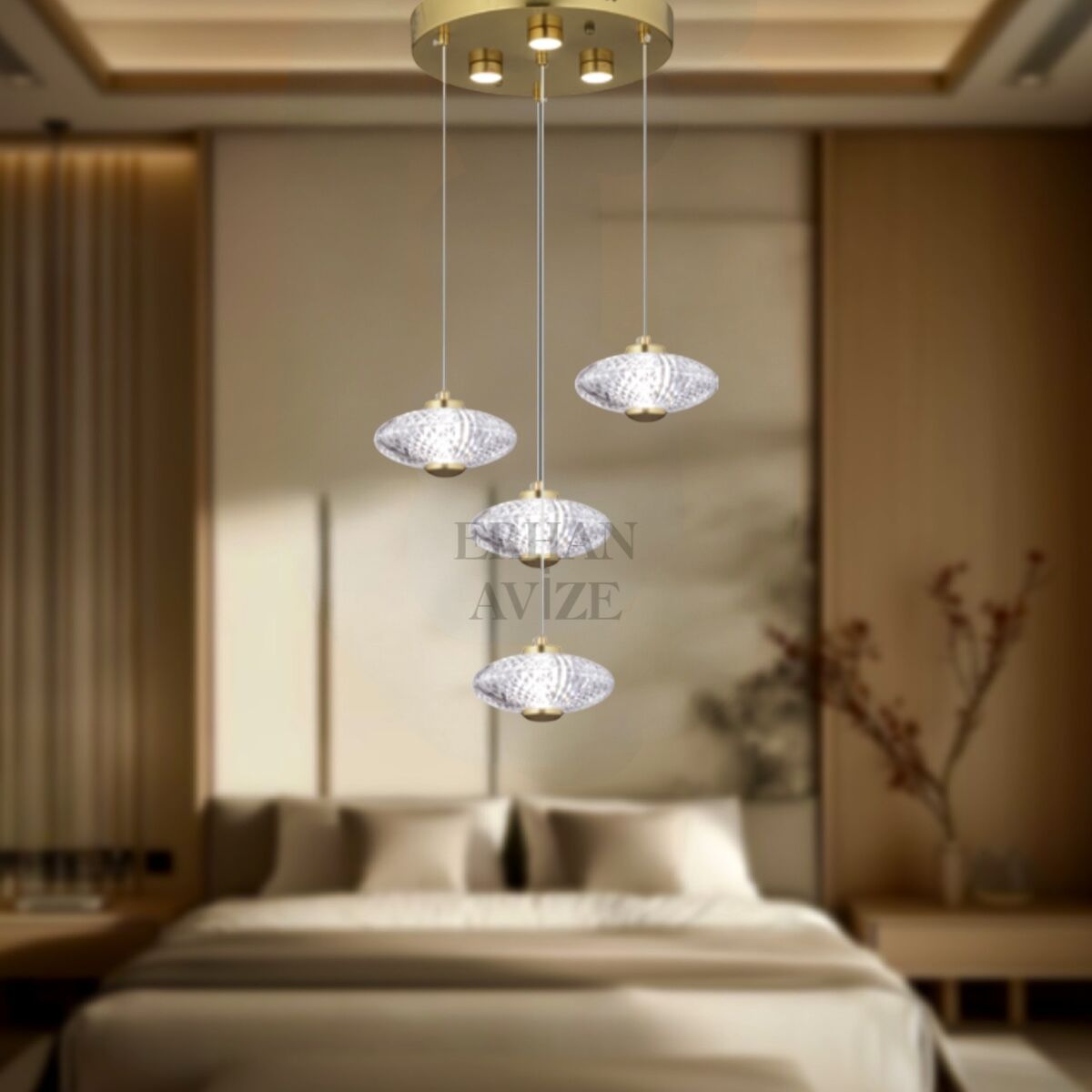 EASD-247  4’lü Sarkıt Gold LED Avize