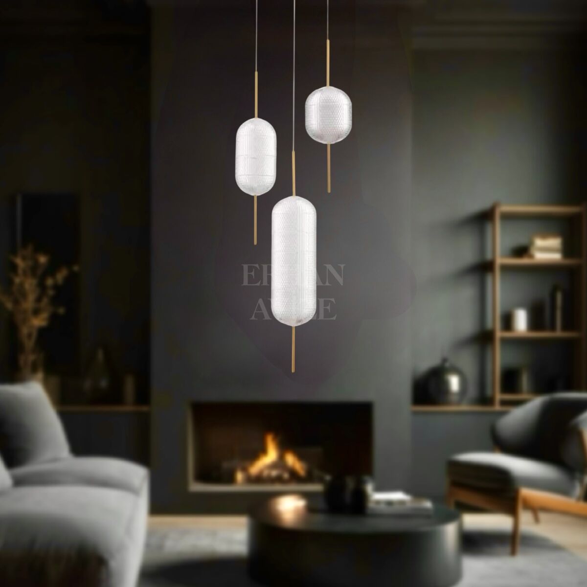 EASD-237 3’lü Sarkıt Gold LED Avize