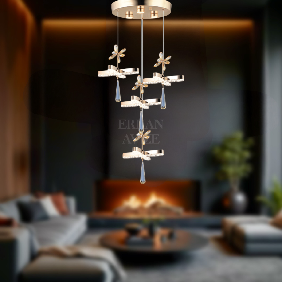 EASD-236 4’lü Sarkıt Gold LED Avize