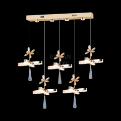 EASD-236 YM 5’li Sıralı Gold LED Avize