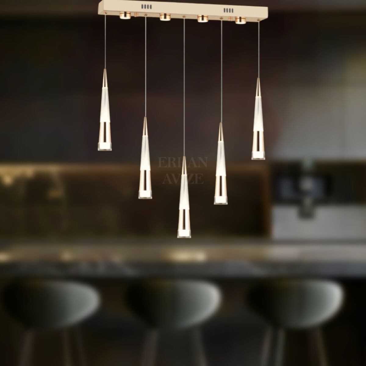 EAPV-157 YM 5’li Sıralı Gold LED Avize