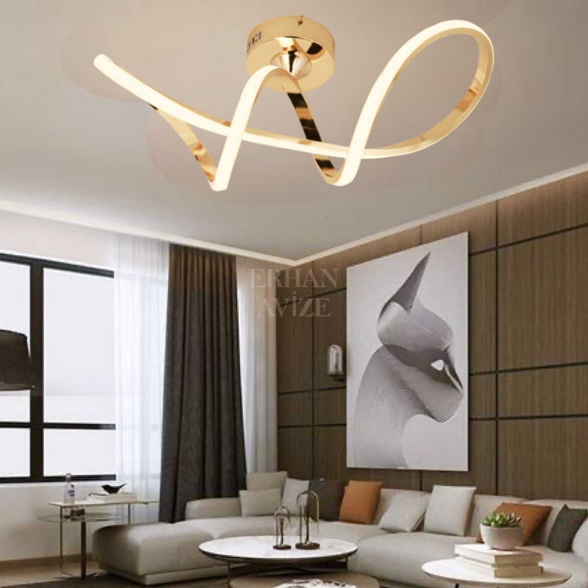 EAAD-135 Plafonyer Gold LED Avize