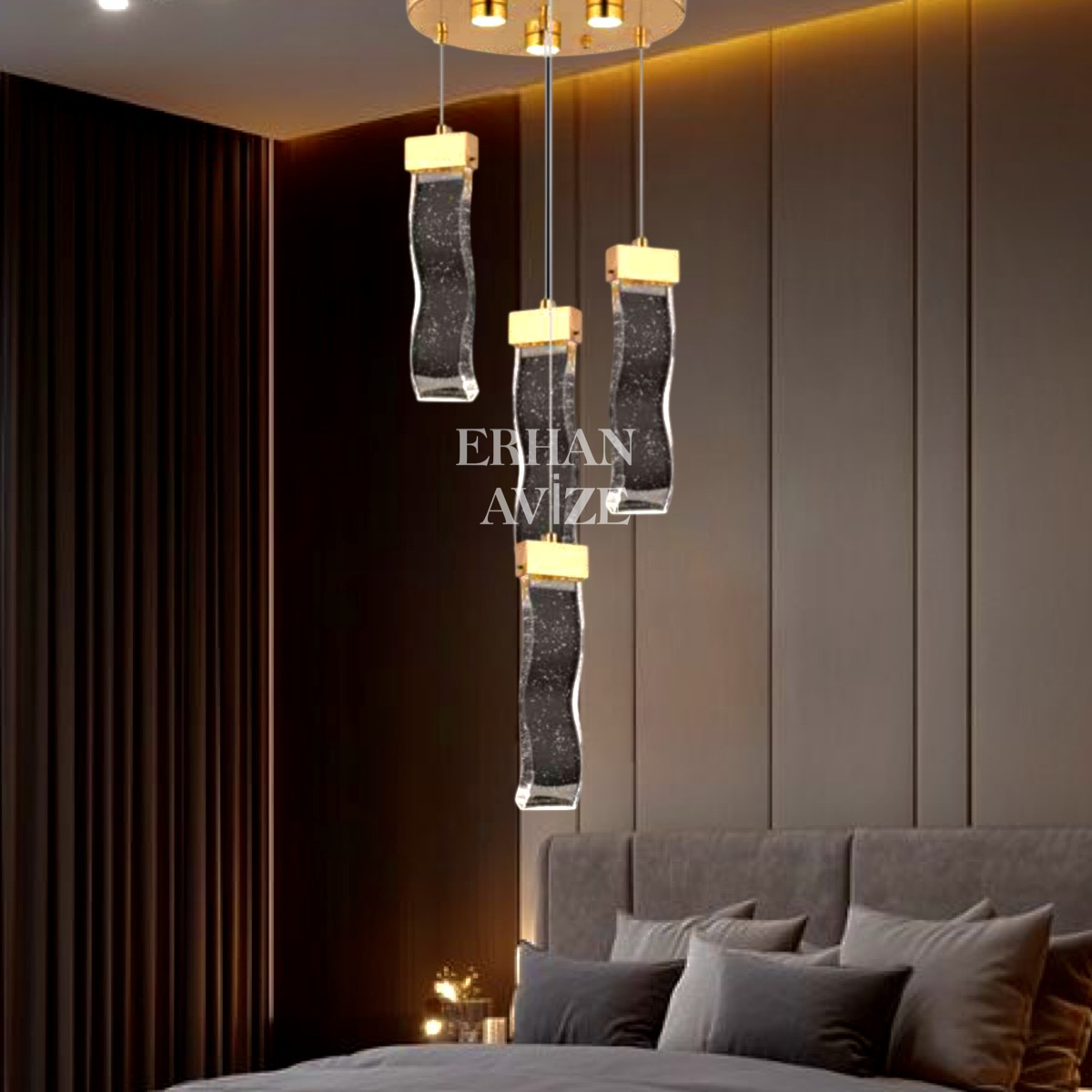 EAPV-115 4'lü Gold Sarkıt LED Avize