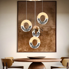 EAPV-114 4'lü Gold Kristal Detaylı LED Avize