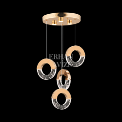 EAPV-114 4'lü Gold Kristal Detaylı LED Avize