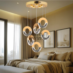 EAPV-114 6'lı Gold Kristal Detaylı LED Avize