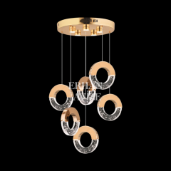 EAPV-114 6'lı Gold Kristal Detaylı LED Avize