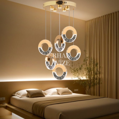 EAPV-114 6'lı Gold Kristal Detaylı LED Avize