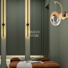 EAPV-114 Gold Kristal Detaylı LED Aplik