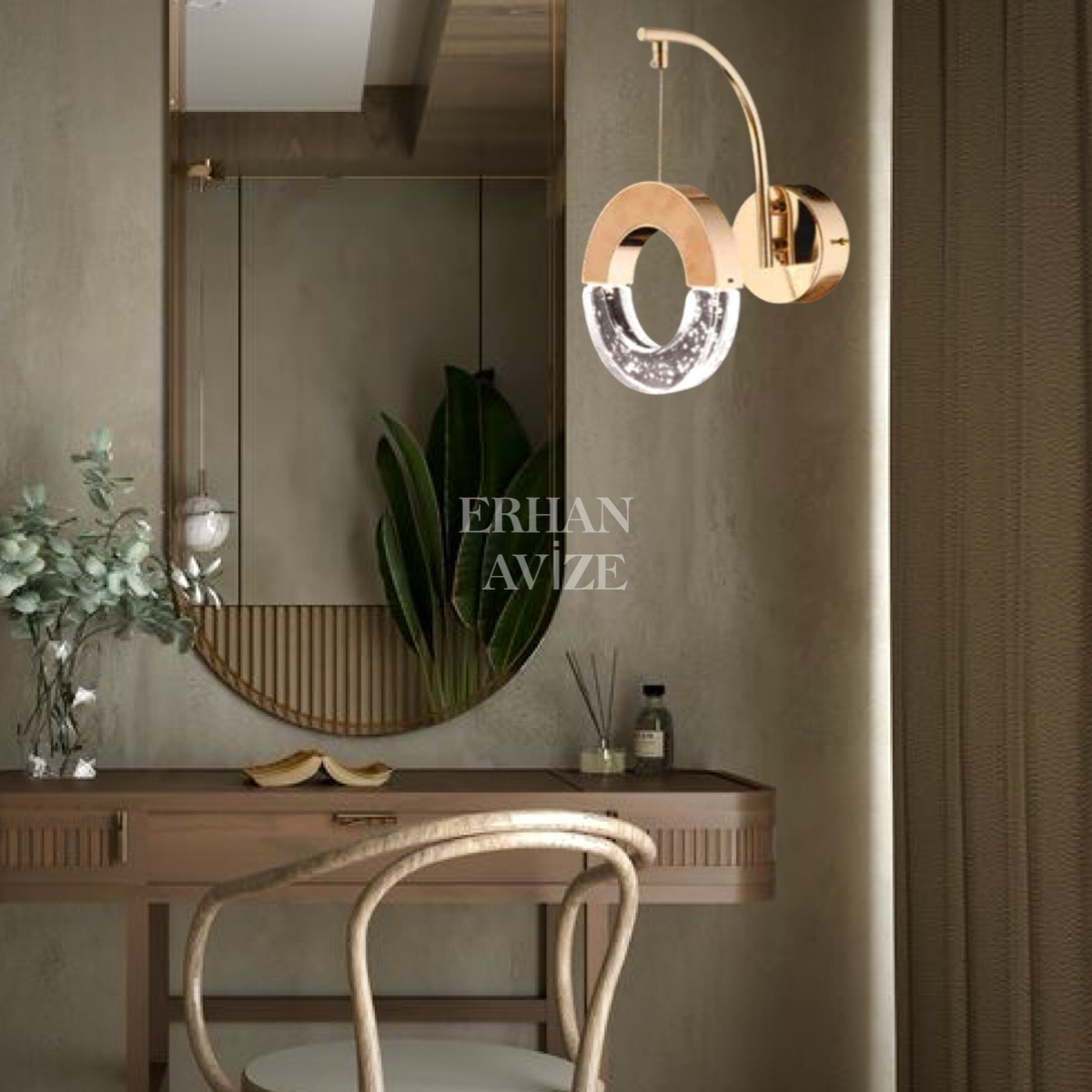 EAPV-114 Gold Kristal Detaylı LED Aplik