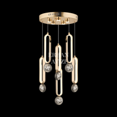 EASD-28 6'lı Gold Kristal Detaylı LED Avize