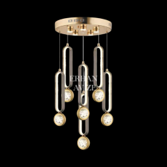 EASD-28 6'lı Platin Kristal Detaylı LED Avize