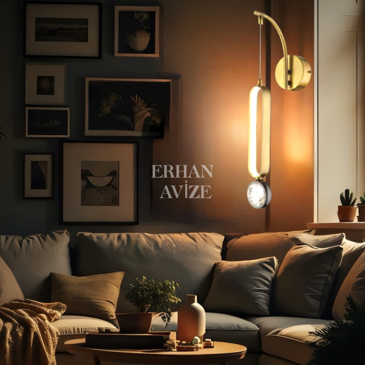 EASD-28 Gold Kristal Detaylı LED Aplik