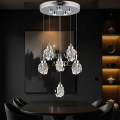 EAPV-163 6'lı Krom Kristal Detaylı LED Avize