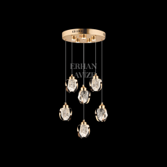 EAPV-163 6'lı Eskitme Kristal Detaylı LED Avize