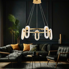 EASD-74 Yuvarlak Gold LED Avize