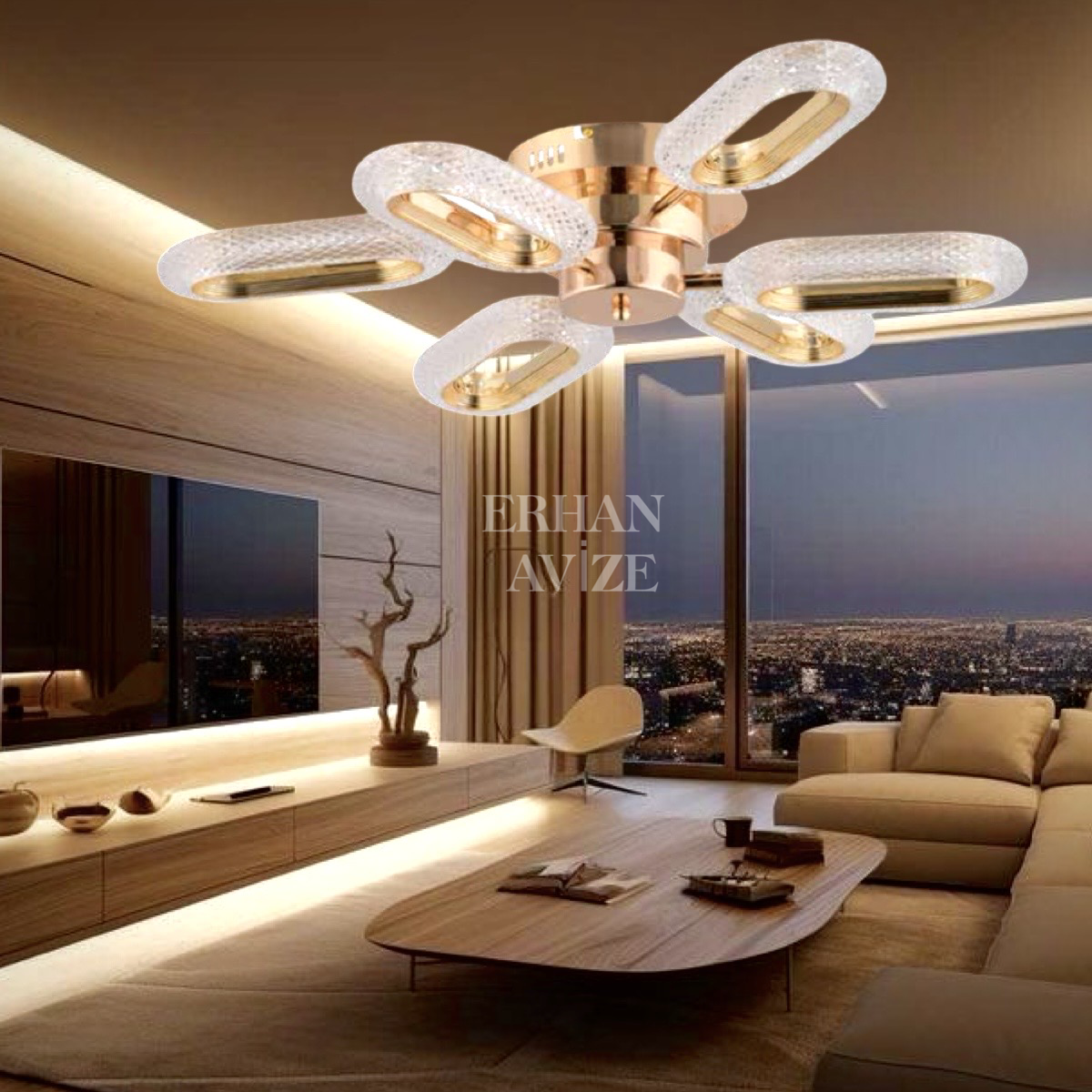 EASD-123 Plafonyer Gold LED Avize