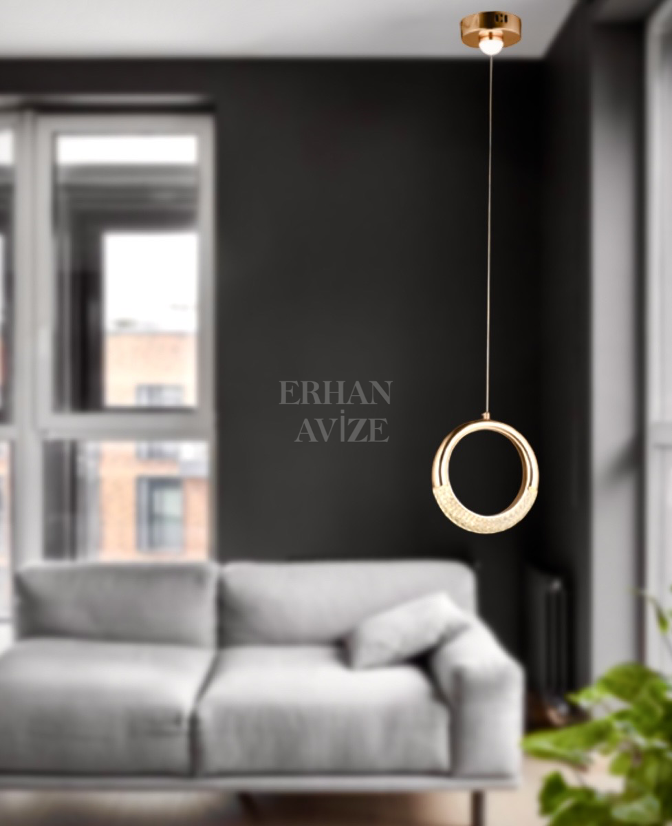 EAAD-83 Tekli Gold LED Avize