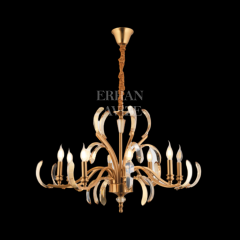 EADM-24 Kollu Kristal detalı 8’li Gold Avize