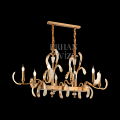 EADM-24 Kollu Kristal detaylı YM Gold Avize