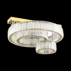 EAPV-110 Kristal Tavana Sıfır Plafonyer Gold LED Avize