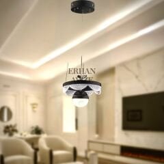 EASD-66 Kristal Siyah LED Avize