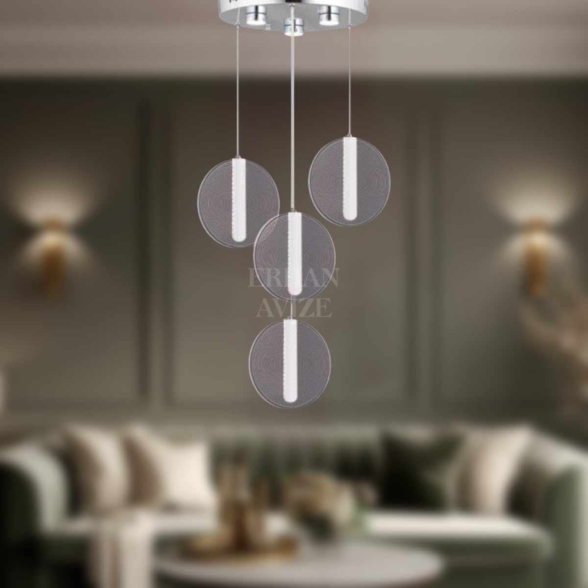 EAAD-89 4’lü Sarkıt Krom LED Avize