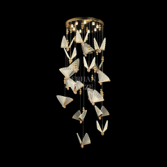 EAAD-82 19’lu Kristal Sarkıt Gold LED Avize