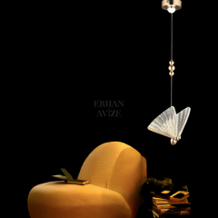 EAAD-82 Tekli Kristal Gold LED Avize