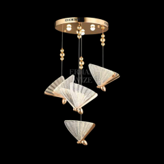 EAAD-82 4’lü Kristal Sarkıt Gold LED Avize