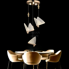 EAAD-82 3’lü Kristal Sarkıt Gold LED Avize