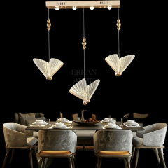 EAAD-82 YM 3’lü Kristal Gold Sıralı LED Avize