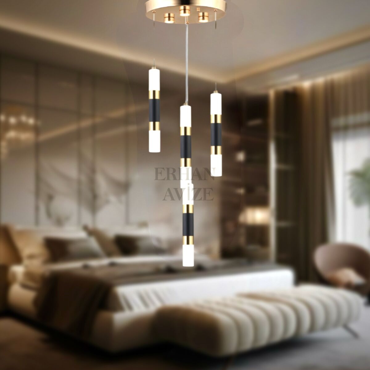EAPV-148 4’lü Sarkıt Gold LED Avize