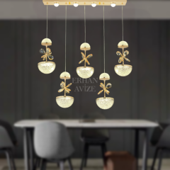 EAAD-46 YM Kristal Sıralı Gold LED Avize