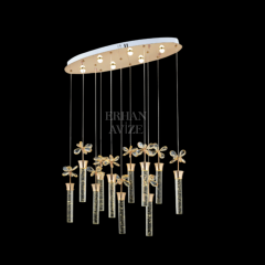 EAAD-34 11’li Kristal Sarkıt Gold LED Avize