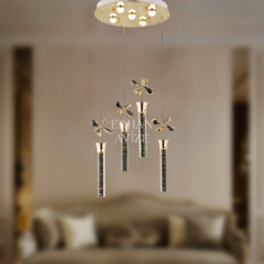 EAAD-34 4’lü Kristal Sarkıt Gold LED Avize