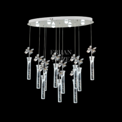 EAAD-34 11’li Kristal Sarkıt Krom LED Avize