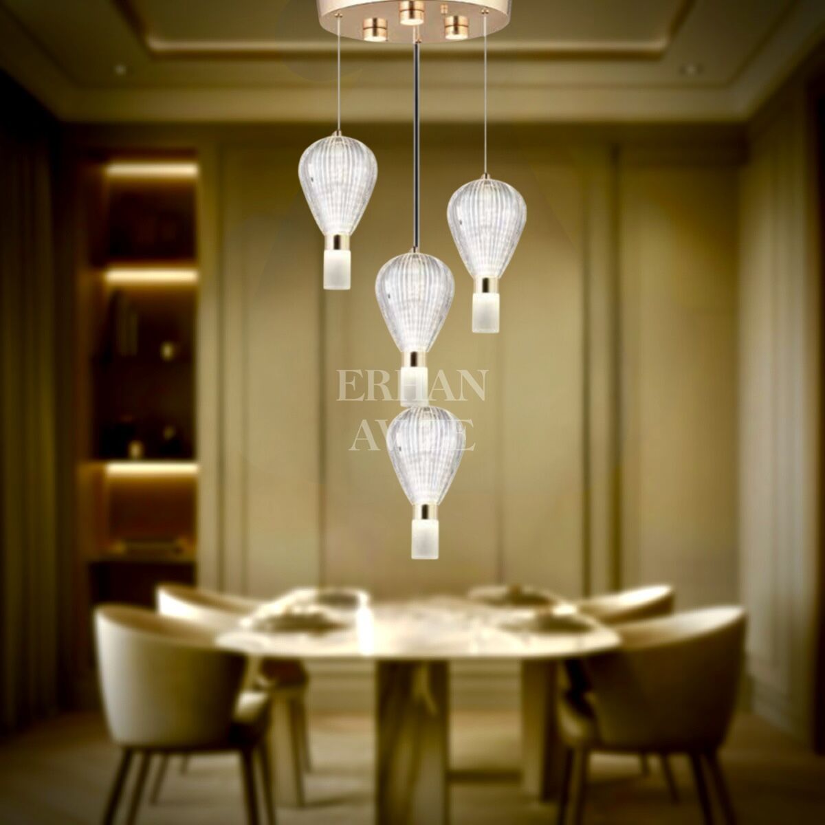EASD-223 4’lü Sarkıt Gold LED Avize
