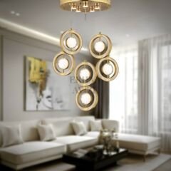 EAAD-202 6’lı Sarkıt Gold Eskitme LED Avize