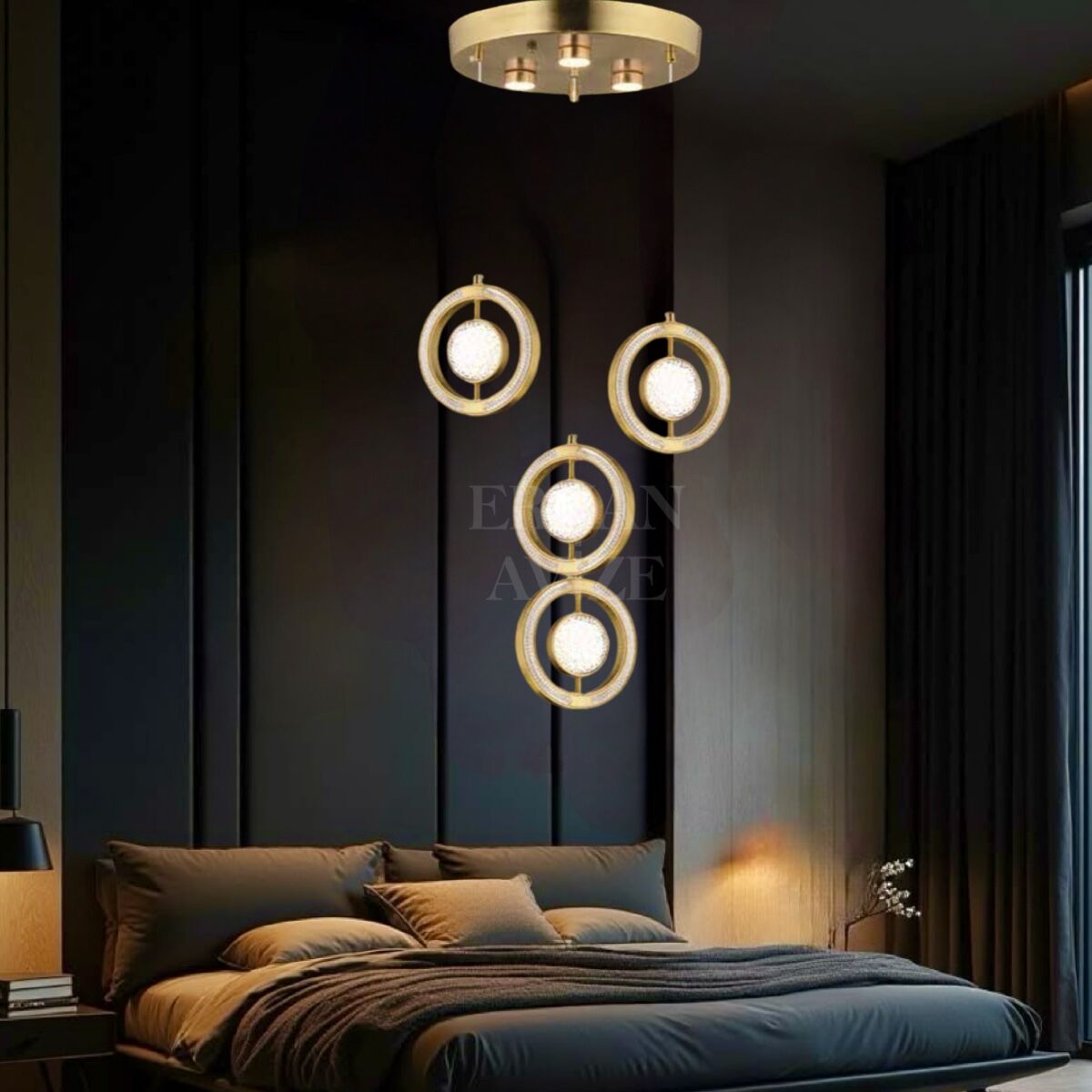 EAAD-202 4’lü Sarkıt Gold Eskitme LED Avize