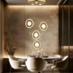 EAAD-202 4’lü Sarkıt Gold Eskitme LED Avize