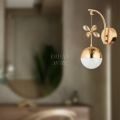 EAAD-43 Top Camlı Gold LED Aplik