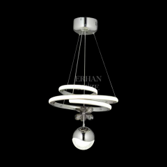 EAAD-27 30’luk Kristal Toplu Krom LED Avize