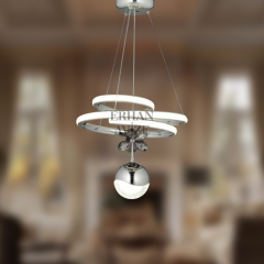 EAAD-27 30’luk Kristal Toplu Krom LED Avize