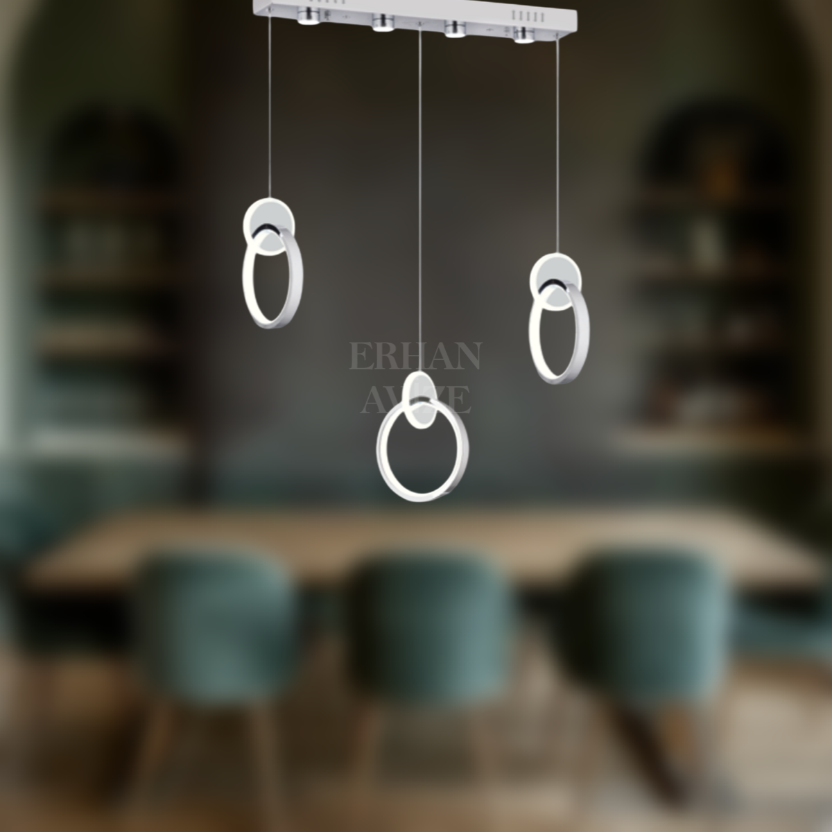 EASD-219 YM 3’lü Sıralı Krom LED Avize