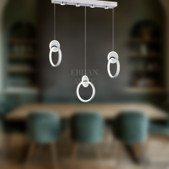 EASD-219 YM 3’lü Sıralı Krom LED Avize