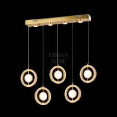 EAAD-202 YM 5’li Sıralı Gold Eskitme LED Avize