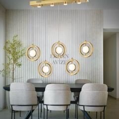 EAAD-202 YM 5’li Sıralı Gold Eskitme LED Avize
