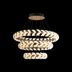 EASD-282 3 Katlı Kristal Gold LED Avize