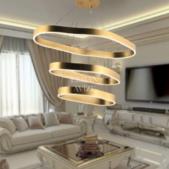 EASD-280 3 Katlı Sarkıt Prinç LED Avize